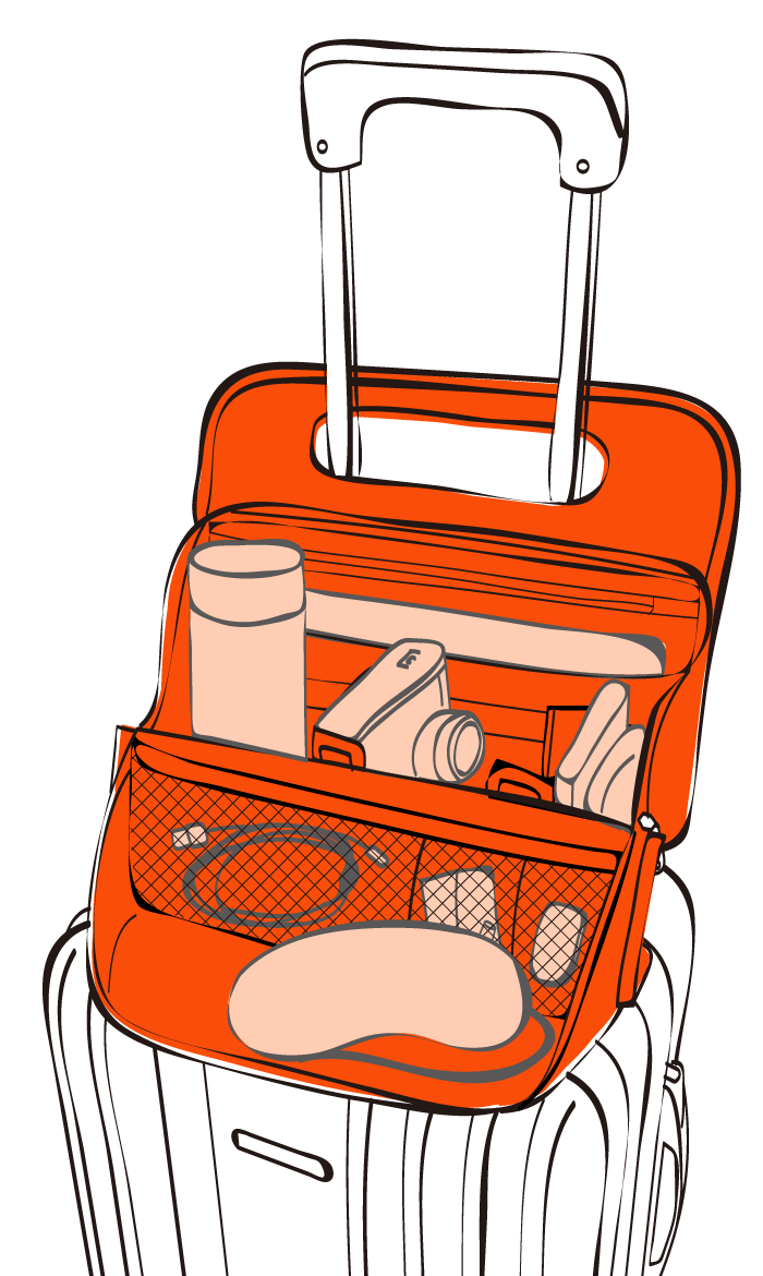 スーツケースに載せたままでも場所を選ばず広げられる